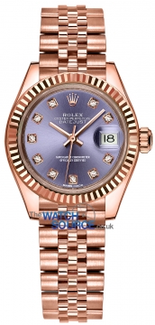 Buy this new Rolex Lady Datejust 28mm Everose Gold 279175 Aubergine Diamond Jubilee ladies watch for the discount price of £28,900.00. UK Retailer.